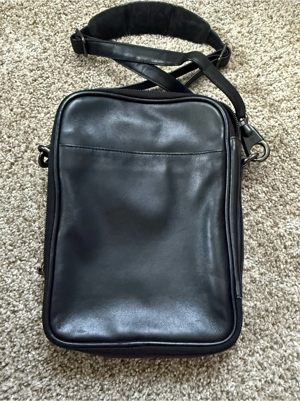TUMI Leather Crossbody Bag - Black